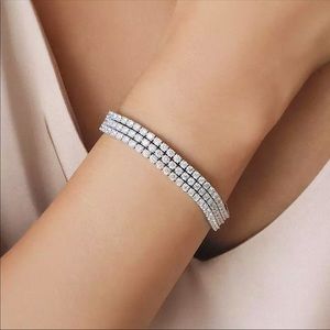 💙Luxury Three Rows Sterling  Silver Bracelet
